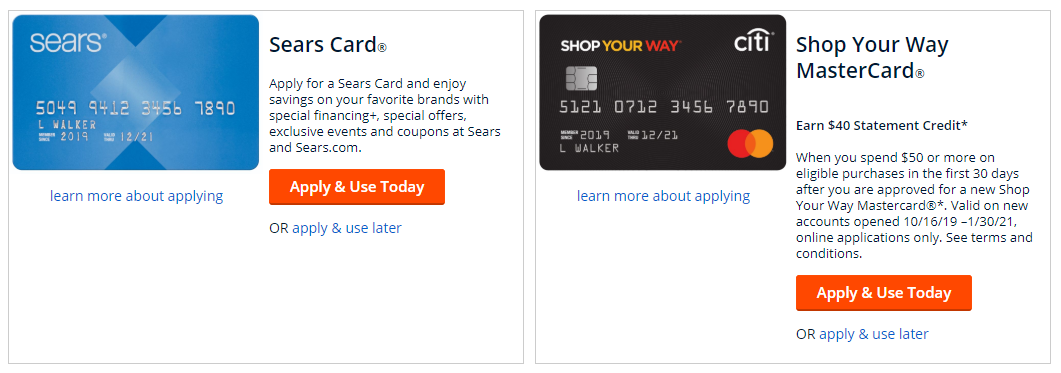Sears Shop Your Way Card