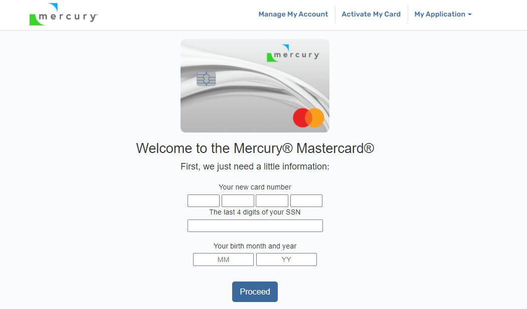 mercury card login