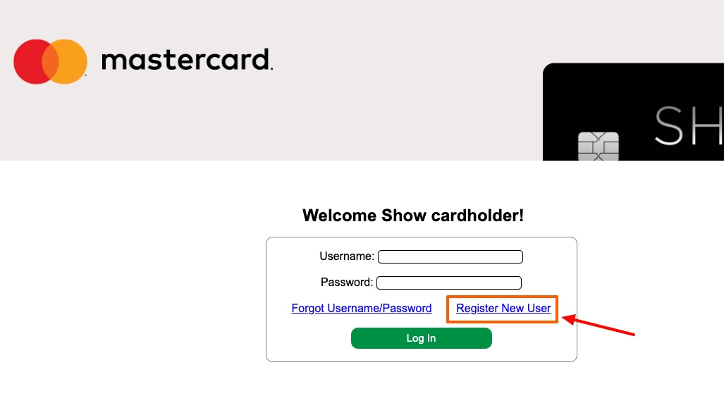 show credit card register