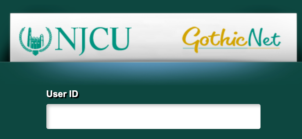 NJCU GothicNet Login Page